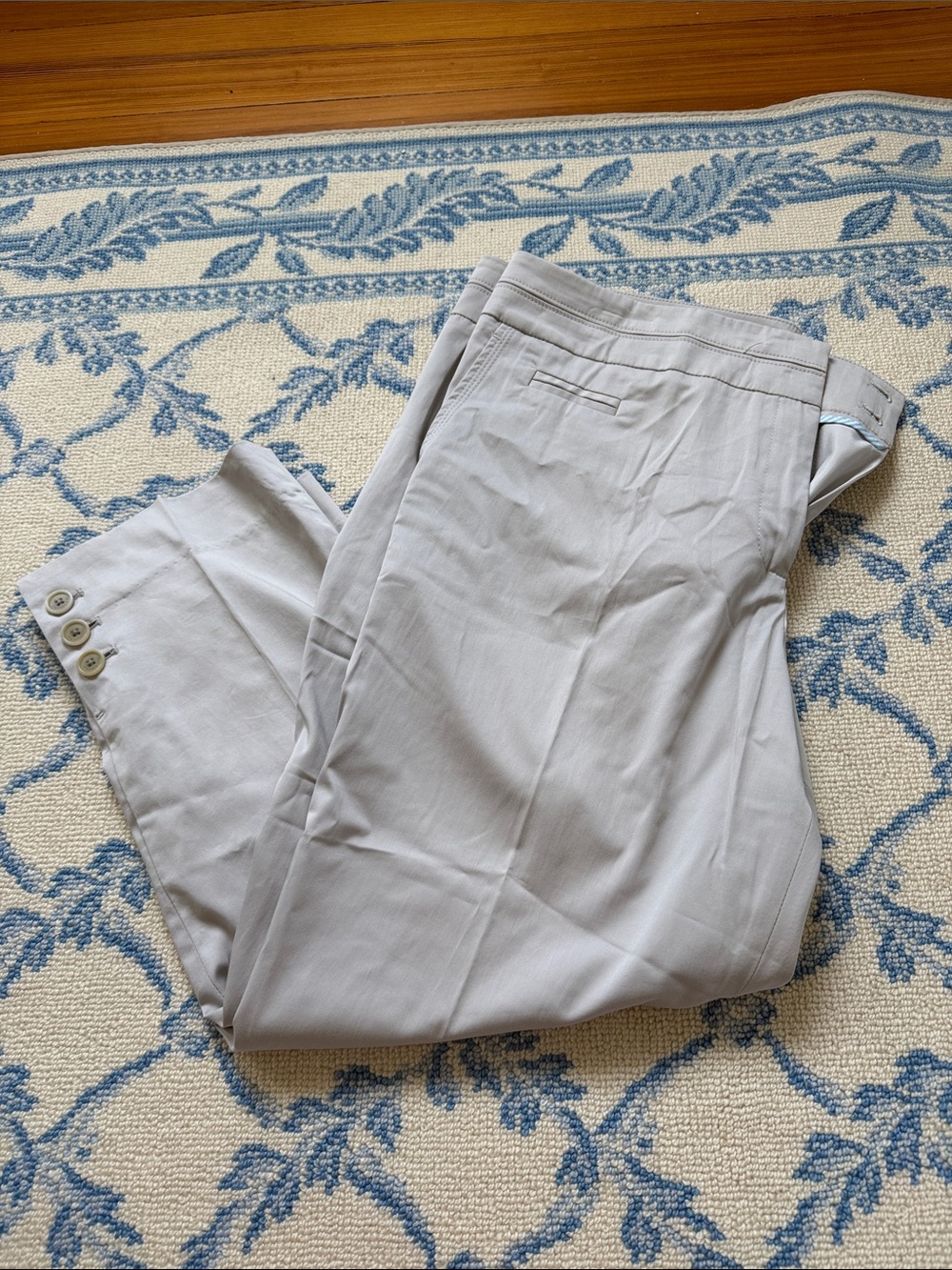 Faconnable Light Gray Capris with Button Cuffs
